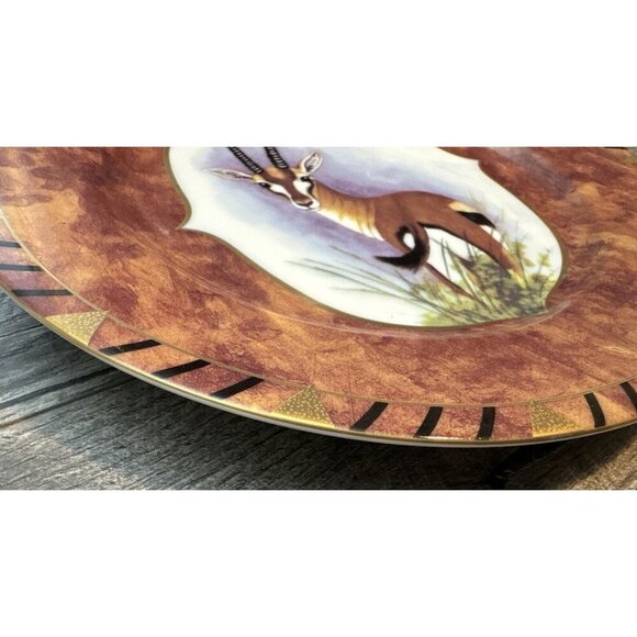 Lynn Chase African Portraits Plates Safari Mammals Set of 3 Gazelle Luncheon - Picture 7 of 9